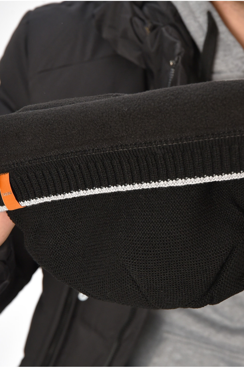 Шапка мужская на флисе светло-серого цвета 3051 208088