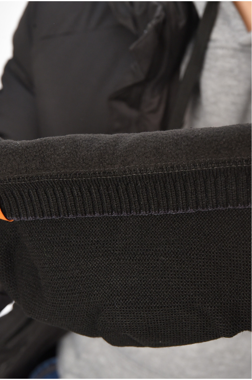 Шапка мужская на флисе черного цвета 3051 208089