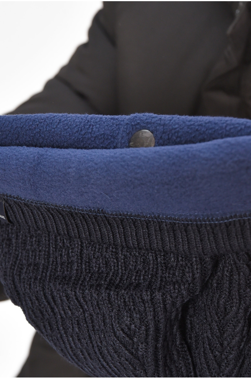 Шапка мужская на флисе темно-синего цвета 3020 208091