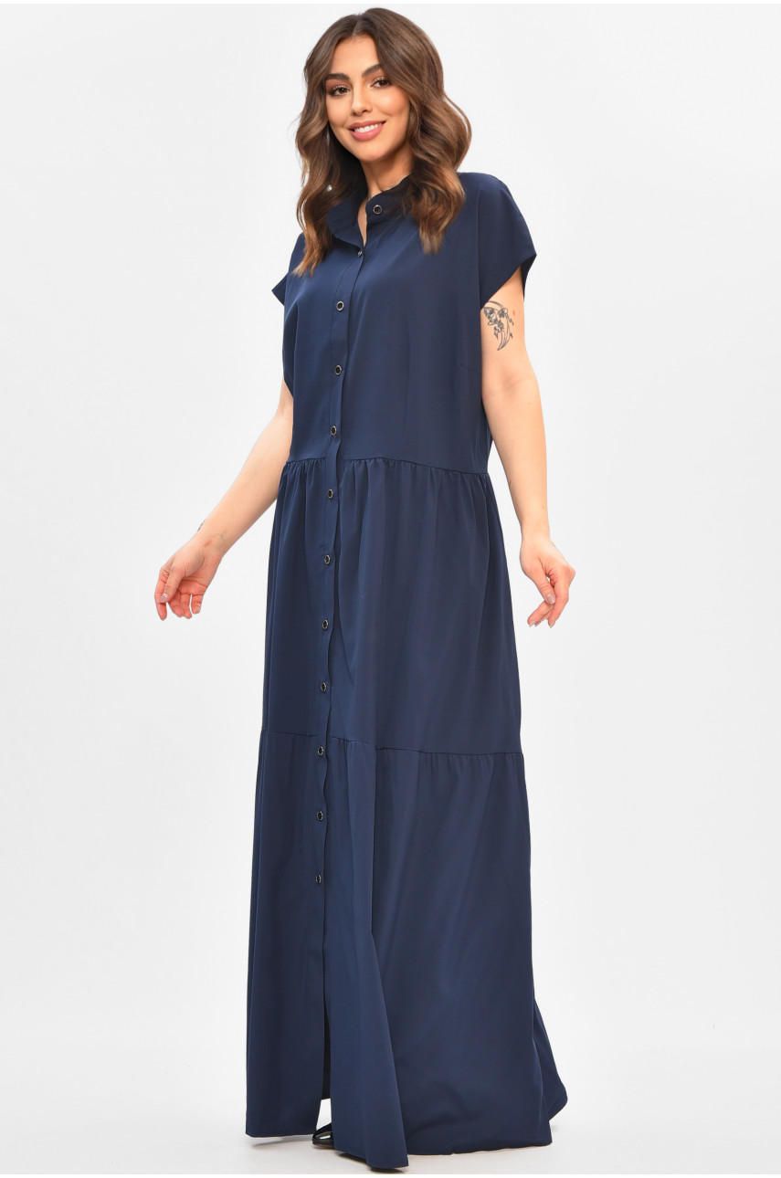 Платье женское однотонное темно-синего цвета 8313 208093