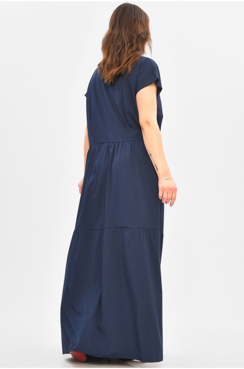 Платье женское однотонное темно-синего цвета 8313 208093