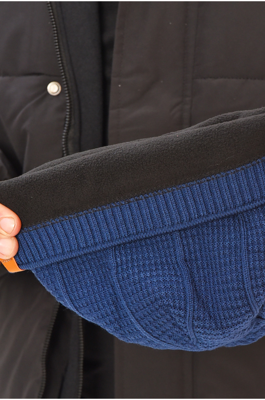 Шапка мужская на флисе синего цвета 3037 208099