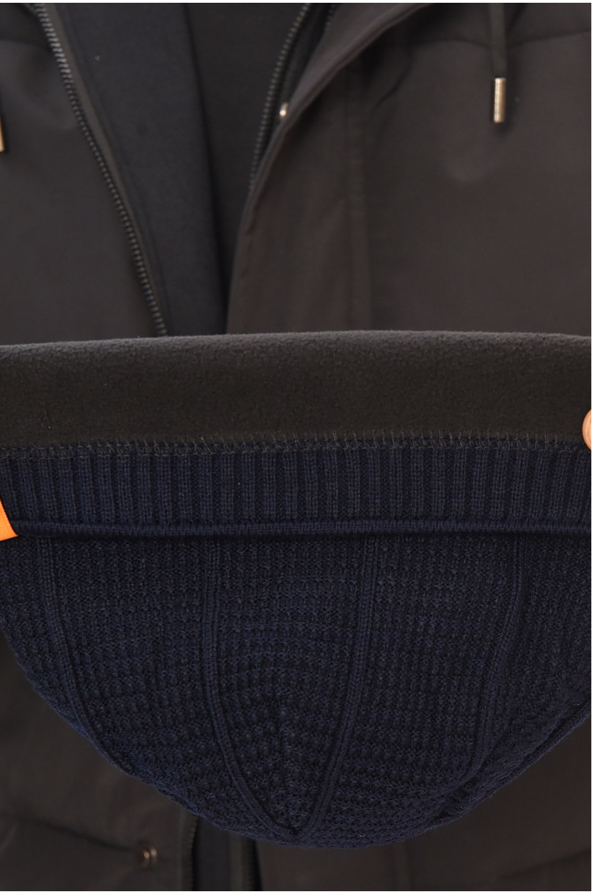 Шапка мужская на флисе темно-синего цвета 3037 208100