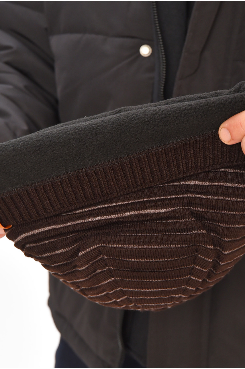 Шапка мужская на флисе коричневого цвета 3044 208105