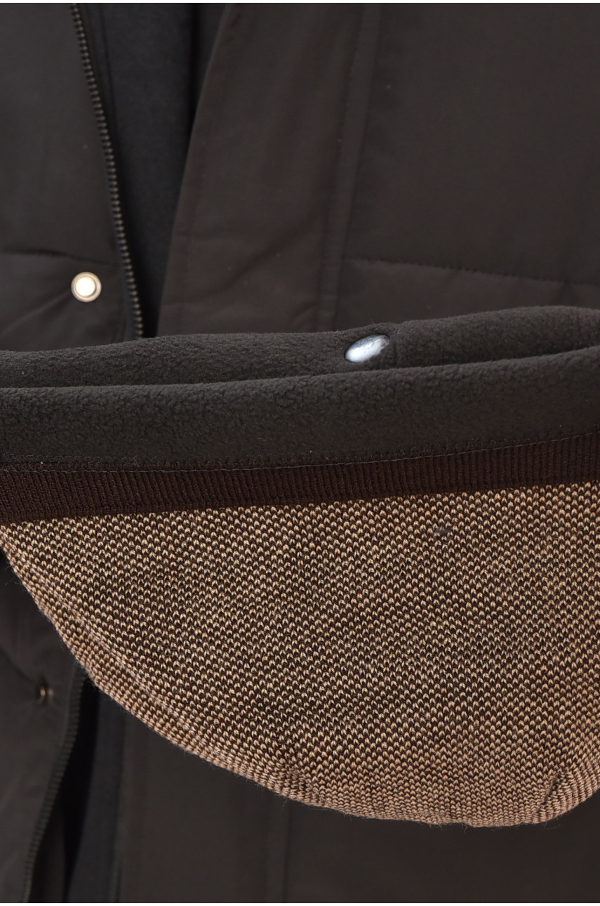 Шапка мужская на флисе шоколадного цвета 3068 208112