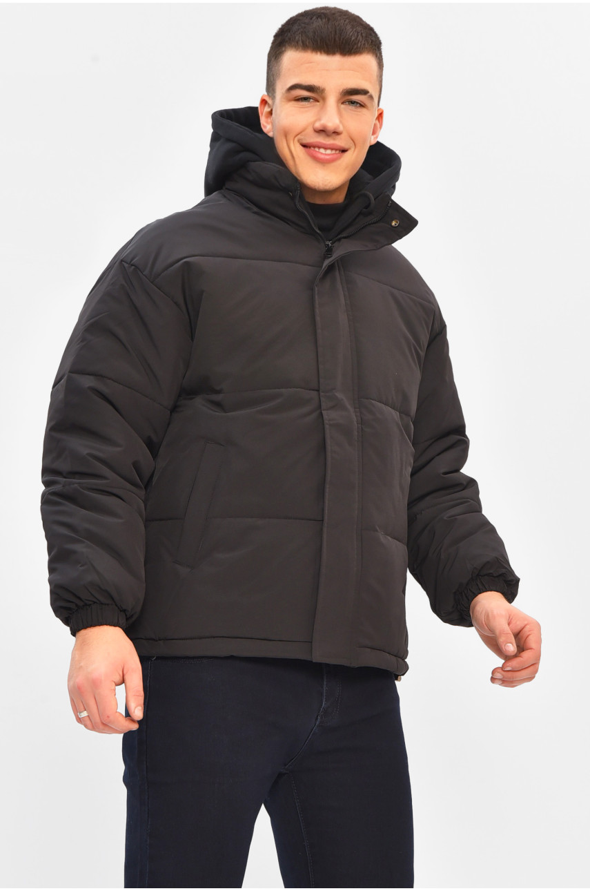 Куртка мужская демисезонная черного цвета 2022-17 208113