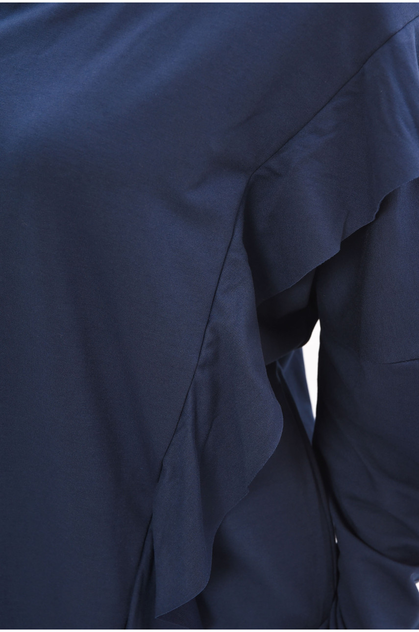 Кофта женская однотонная полубатальные синего цвета 8155 208119