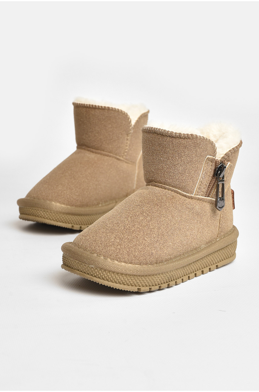 Угги детские искуственная замша бежевого цвета В-312 208136