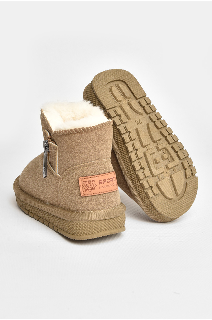 Уггі дитячі штучна замша бежевого кольору В-312 208136