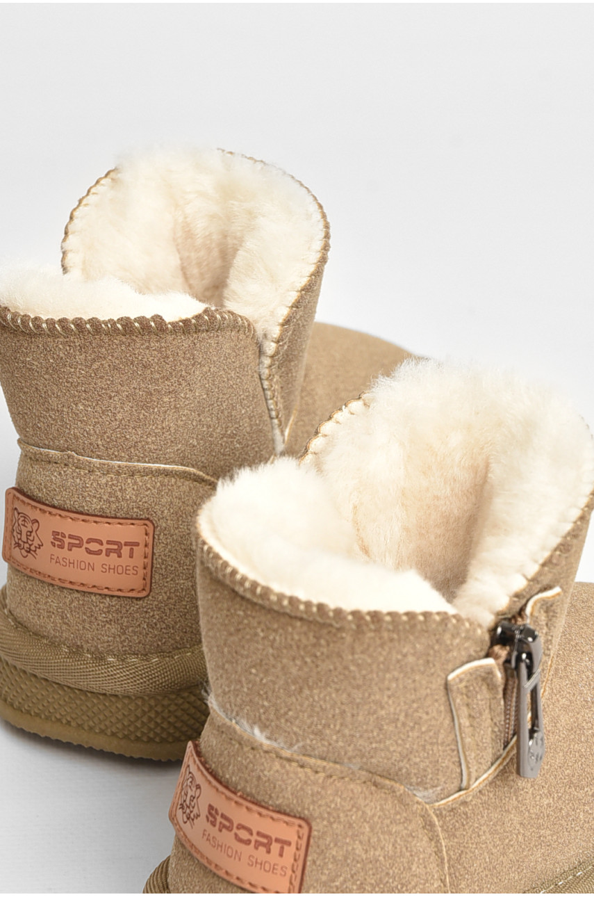 Уггі дитячі штучна замша бежевого кольору В-312 208136