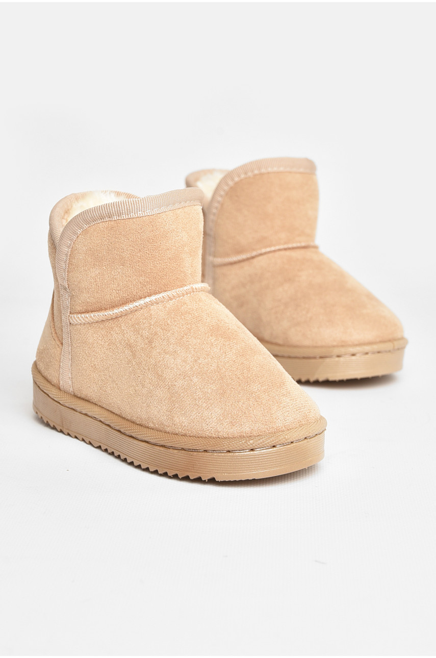 Угги детские для девочки искуственная замша бежевого цвета А-301 208140