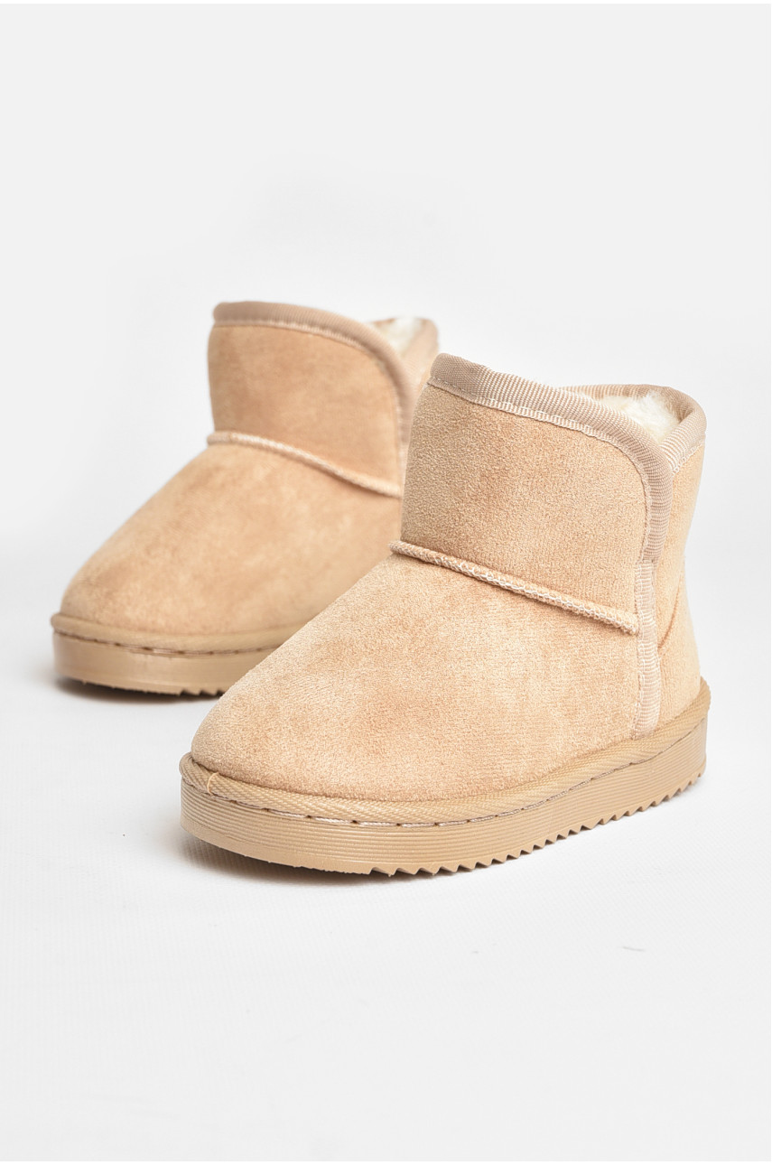 Угги детские для девочки искуственная замша бежевого цвета А-301 208140