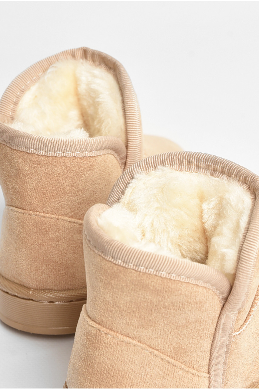 Угги детские для девочки искуственная замша бежевого цвета А-301 208140