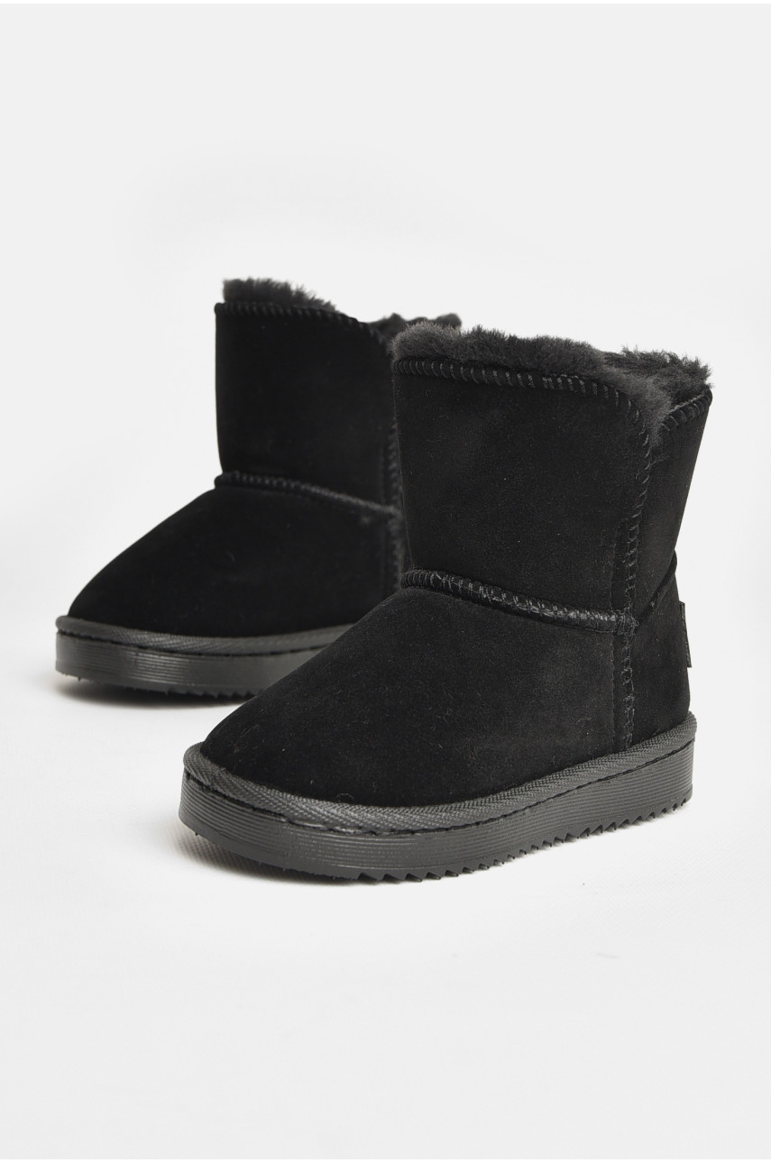 Угги детские для девочки искуственная замша черного цвета А-303 208141