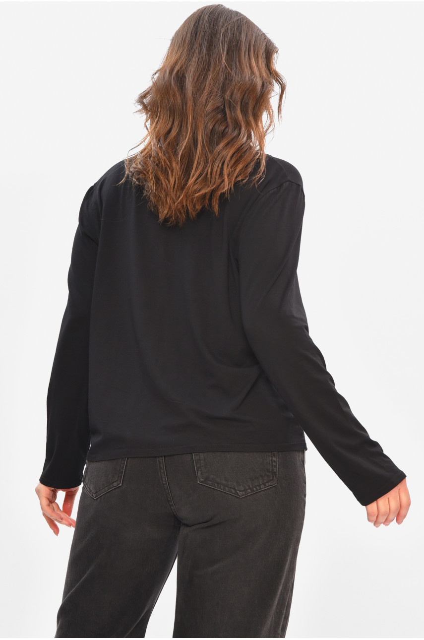 Кофта жіноча однотонна черного цвета 8415 208150