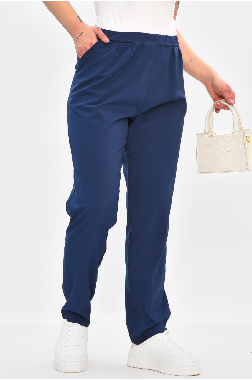 Брюки женские однотонные тёмно-синего цвета 8144 208170
