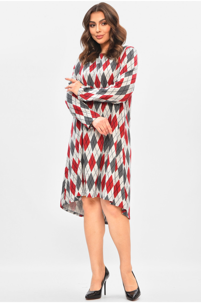 Платье женское серого цвета с принтом 8086 208172