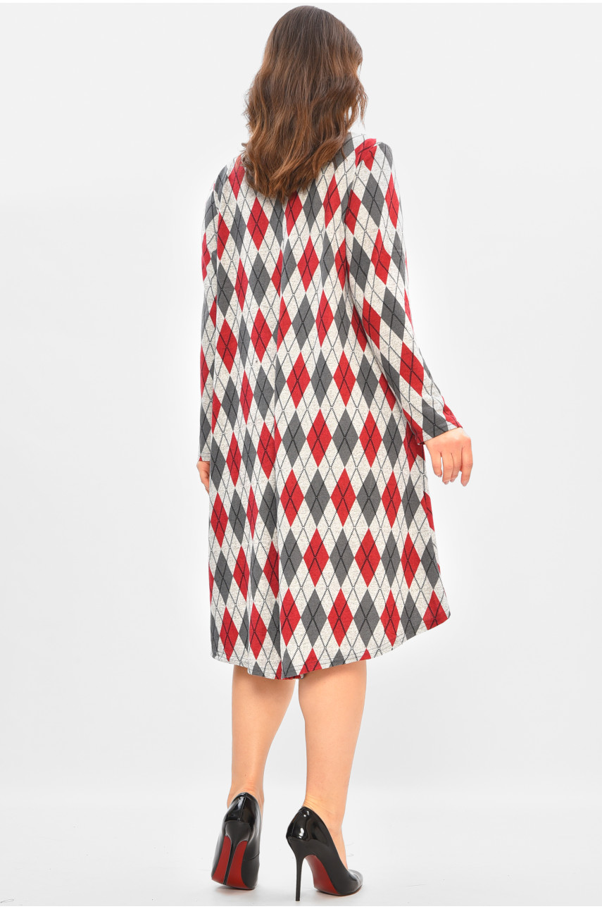 Сукня жіноча сірого кольору з принтом 8086 208172