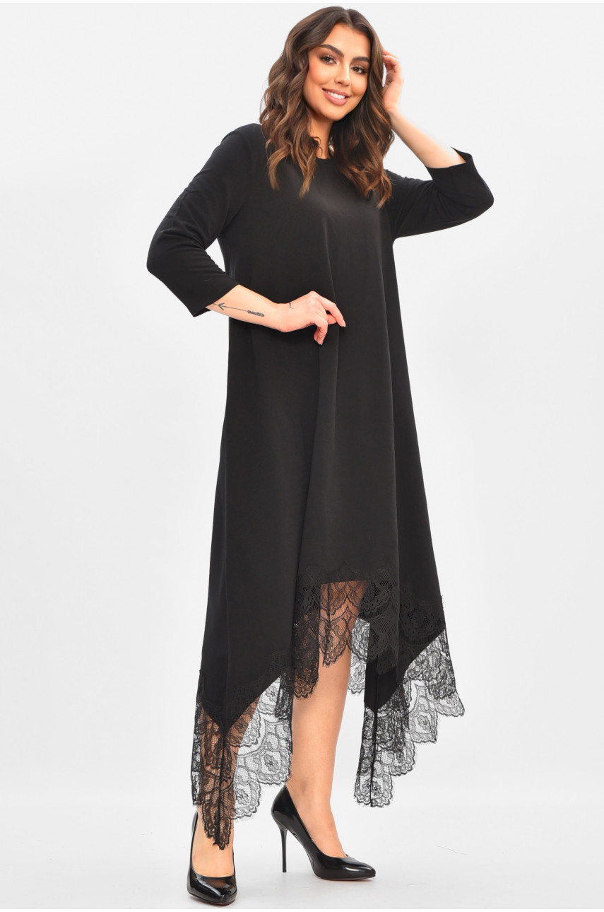 Платье женское однотонное черного цвета 8206 208175