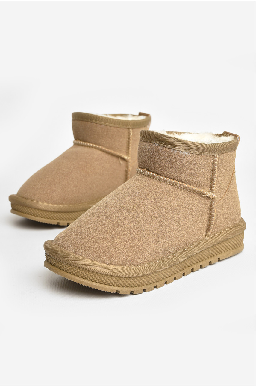 Угги детские искуственная замша бежевого цвета В-315 208177
