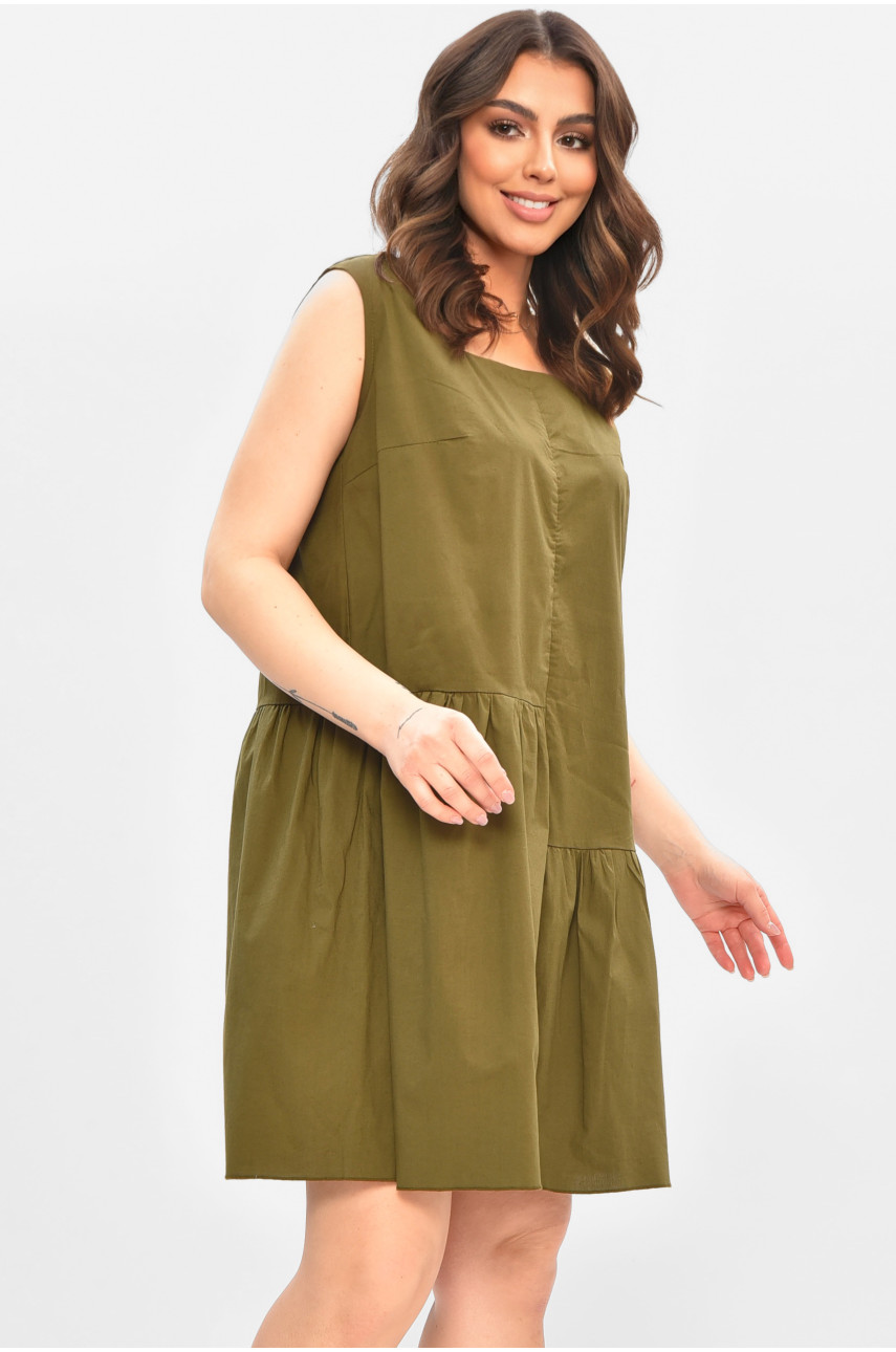 Сарафан женский однотонный зеленого цвета 7055 208178