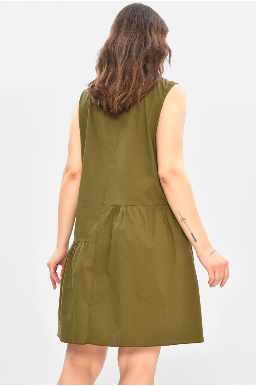 Сарафан женский однотонный зеленого цвета 7055 208178