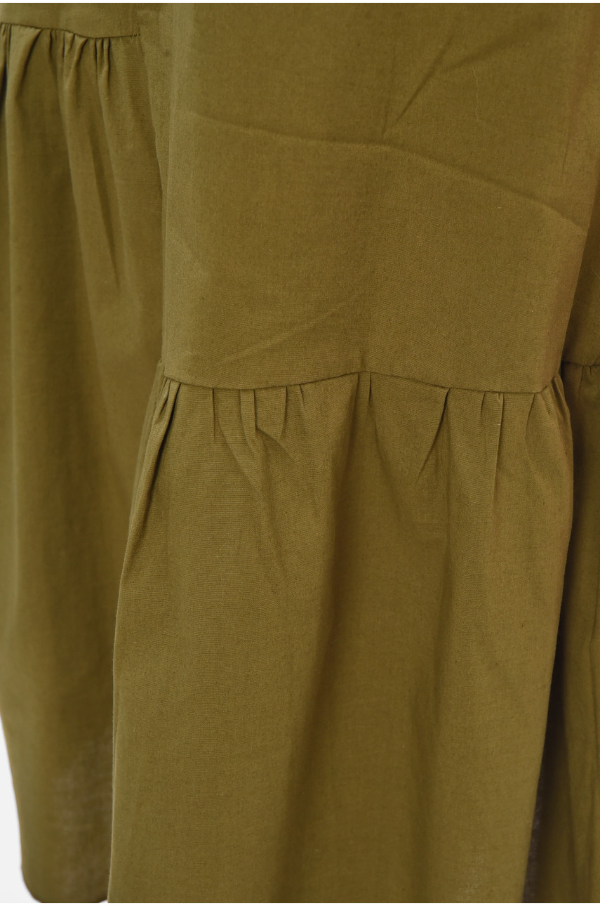 Сарафан женский однотонный зеленого цвета 7055 208178