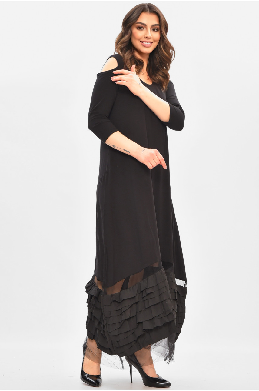 Платье женское однотонное черного цвета 8238 208180