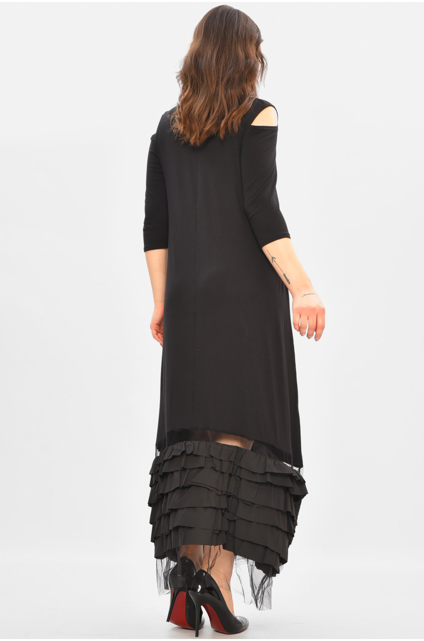 Сукня жіноча однотонна чорного кольору 8238 208180