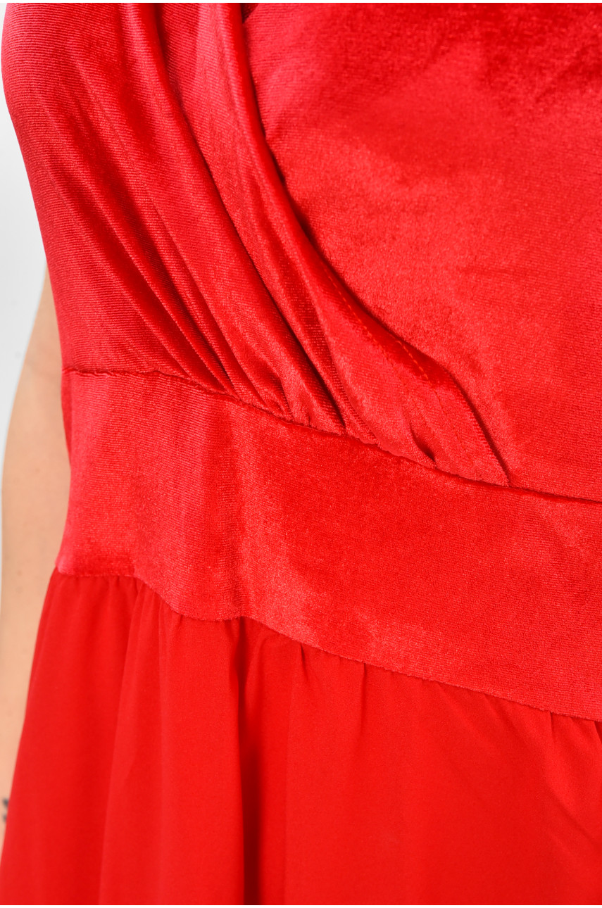 Платье женское однотонное полубатальное красного цвета 8338 208182