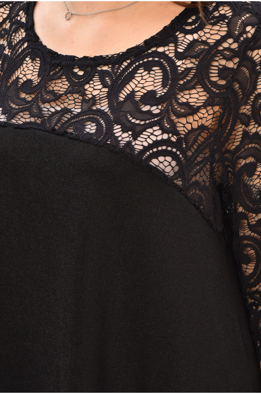 Платье женское однотонное полубатальное черного цвета 8290 208183