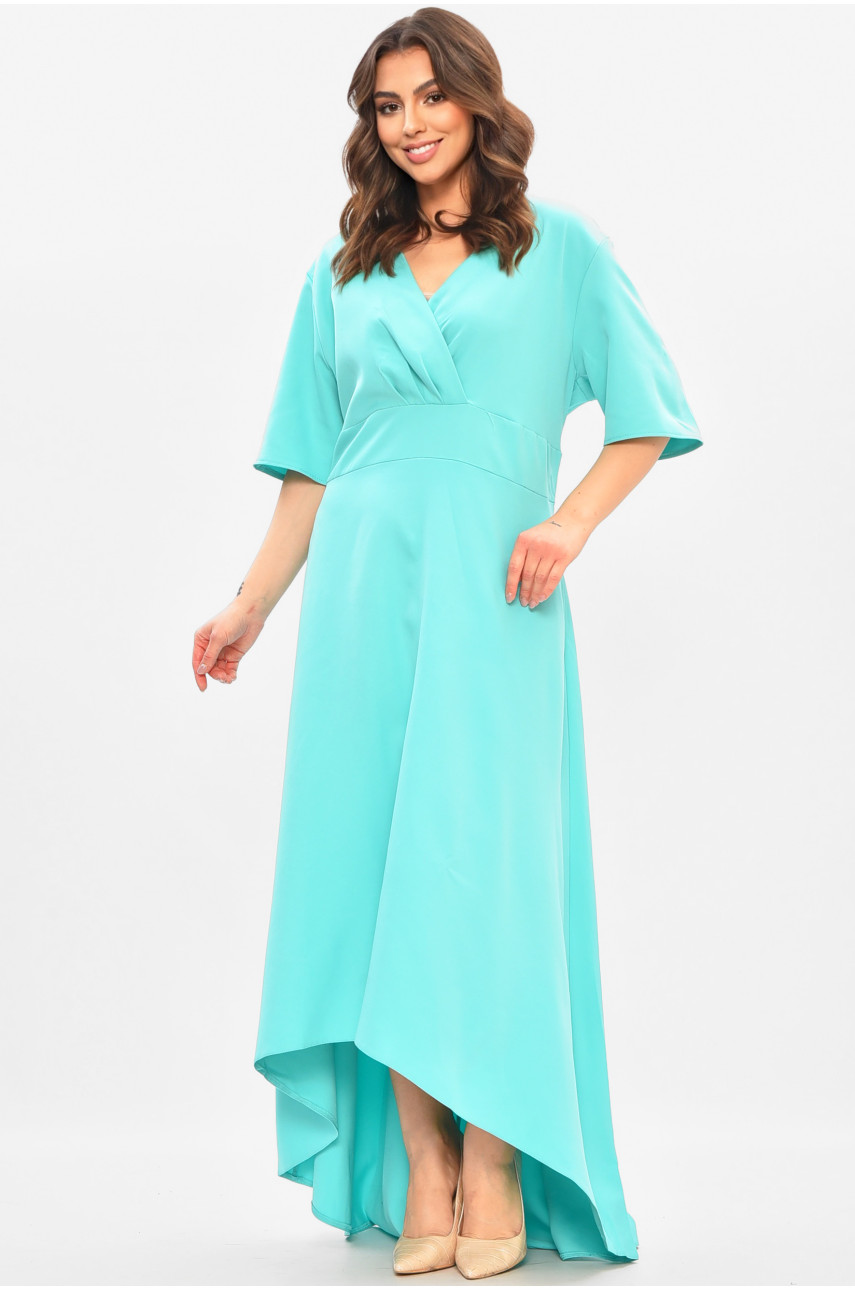 Платье женское однотонное полубатальное мятного цвета 8272 208188