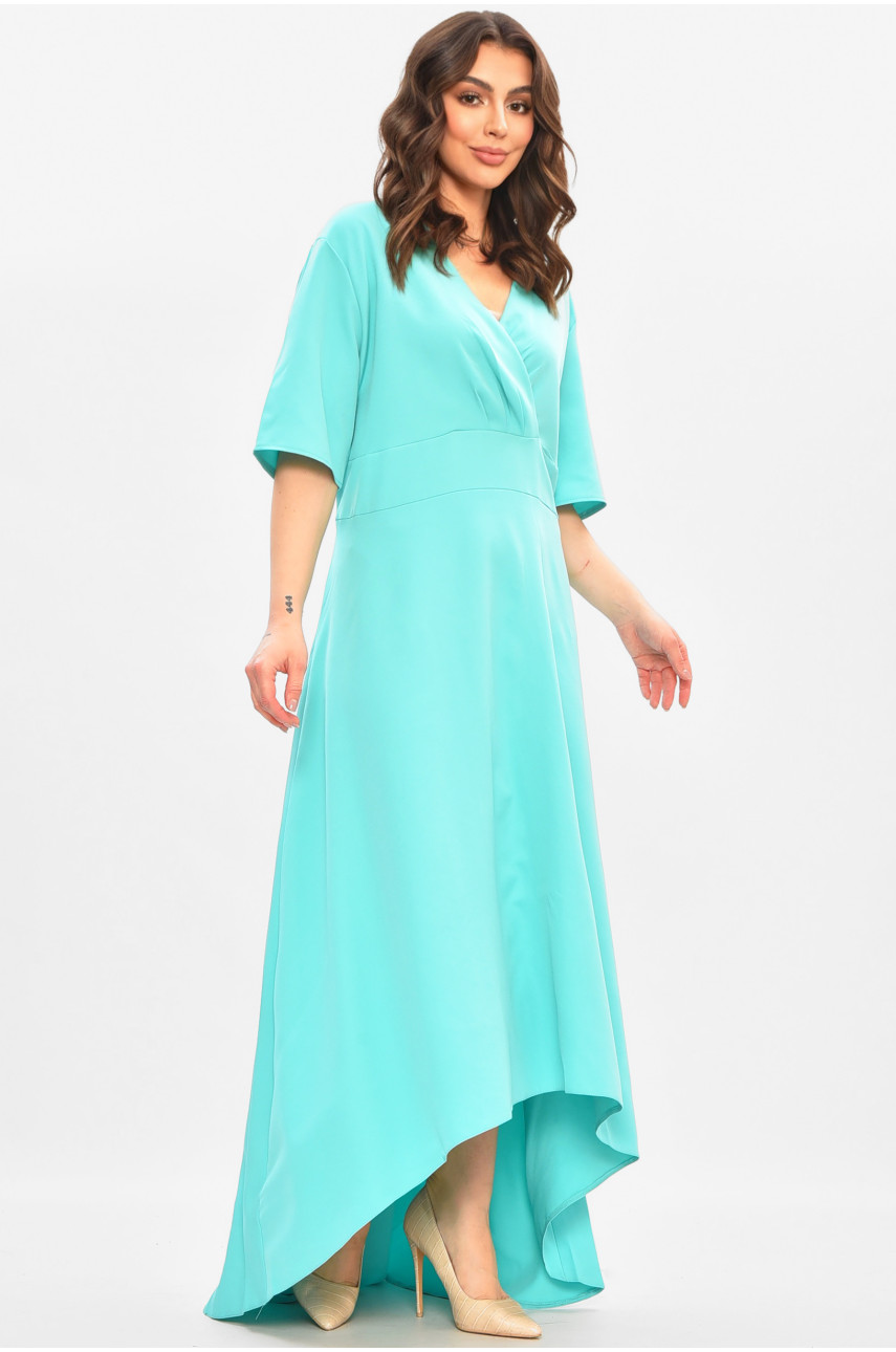 Платье женское однотонное полубатальное мятного цвета 8272 208188