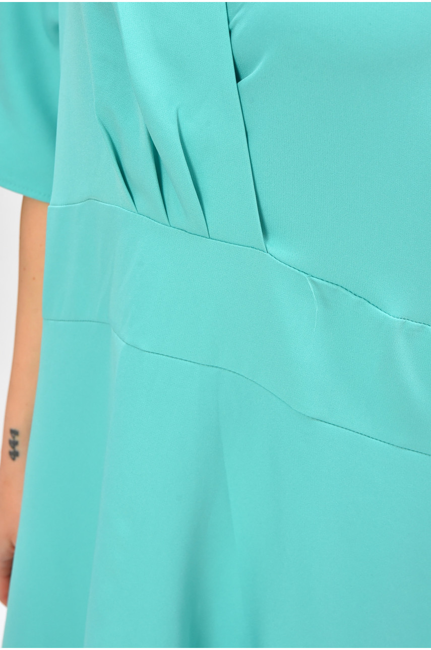 Платье женское однотонное полубатальное мятного цвета 8272 208188