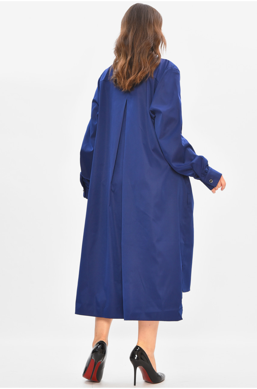 Сукня жіноча однотонна батальна темно-синього кольору 8354 208191