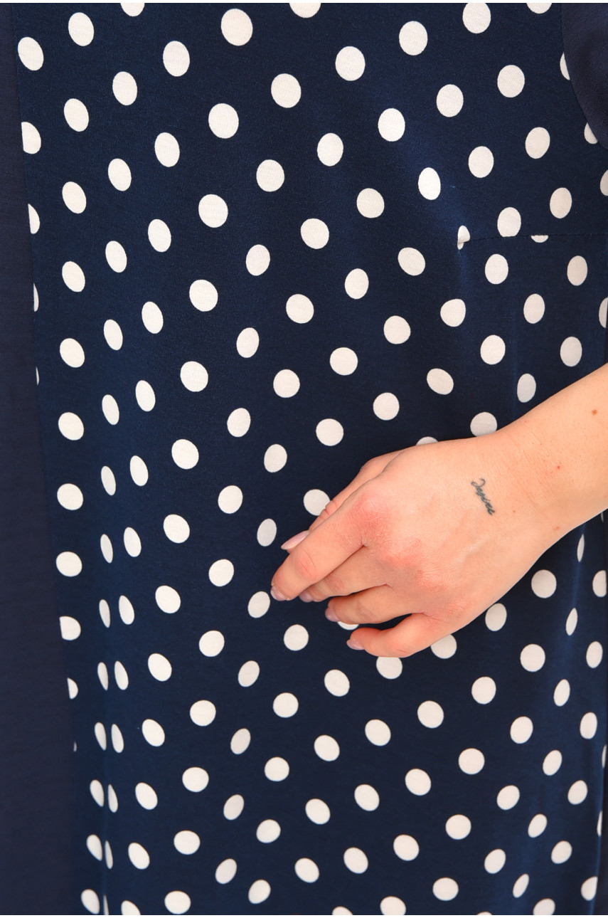 Сукня жіноча однотонна напівбатальна темно-синього кольору 8317 208192