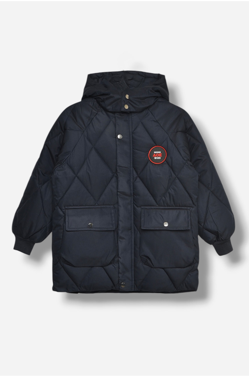 Куртка детская зимняя темно-синего цвета 23-18 208196