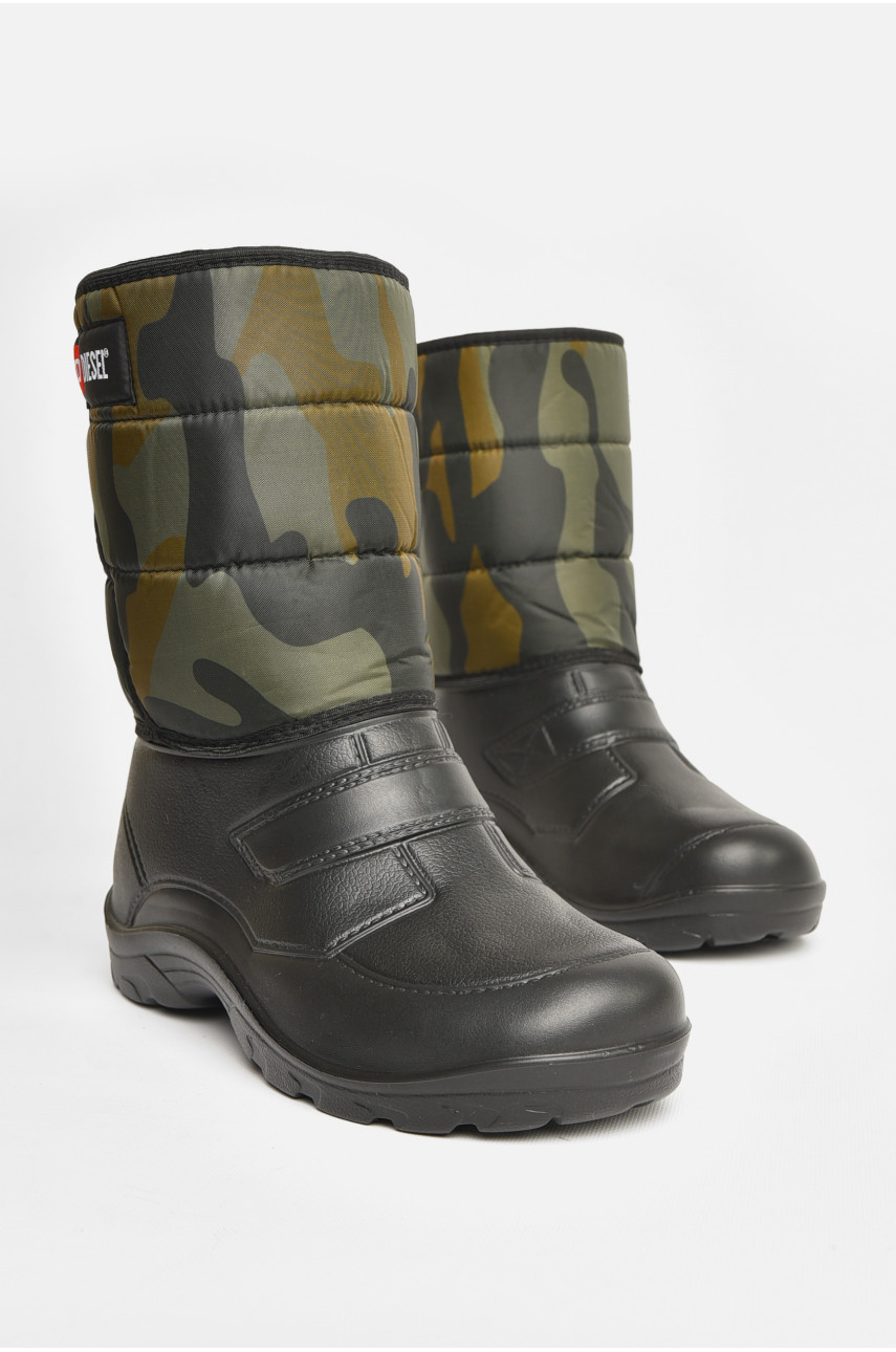 Дутики мужские пена на  меху черного цвета Б-02 208206