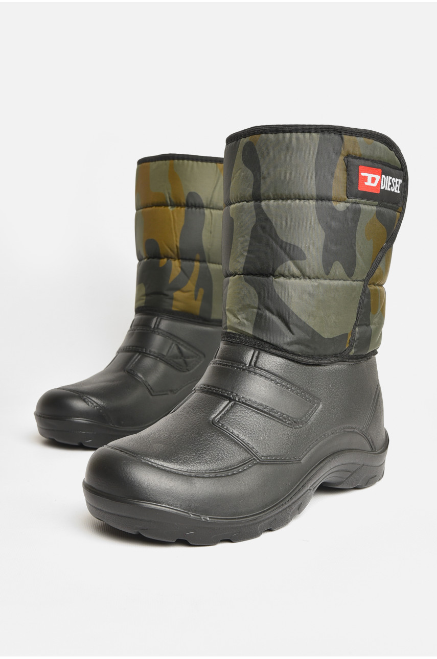 Дутики мужские пена на  меху черного цвета Б-02 208206