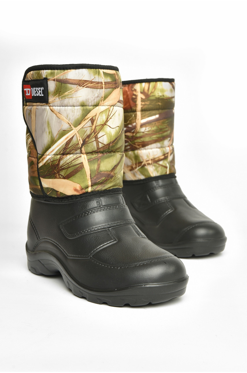 Дутики мужские пена на  меху черного цвета Б-02 208207