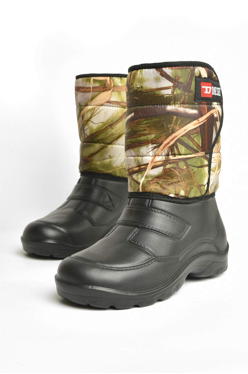 Дутики мужские пена на  меху черного цвета Б-02 208207