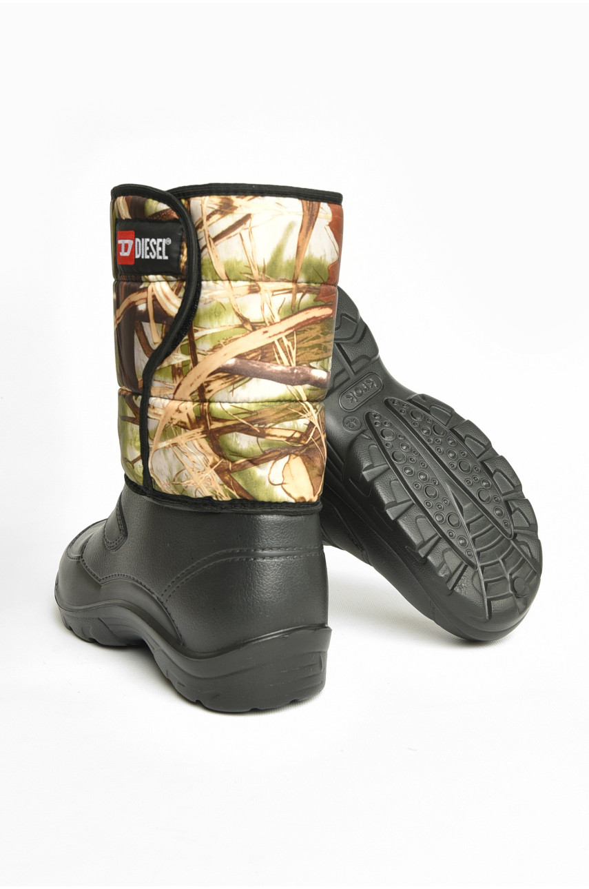 Дутики чоловічі піна на хутрі чорного кольору Б-02 208207