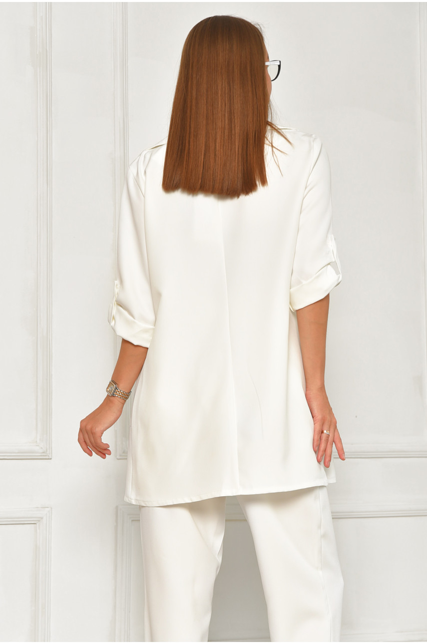Пиджак женский однотонный белого цвета 208210