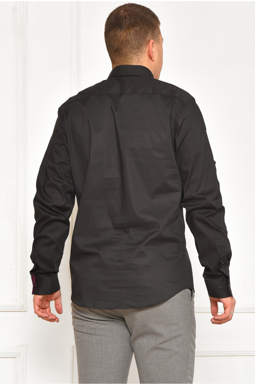 Рубашка мужская однотонная черного цвета SDK7396S 208217