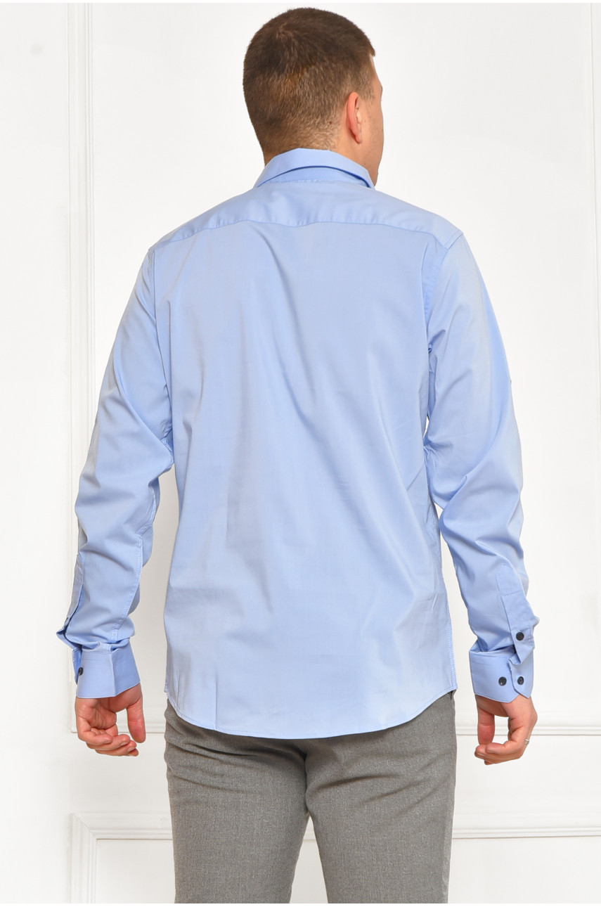 Рубашка мужская однотонная голубого цвета SDK7367 208218