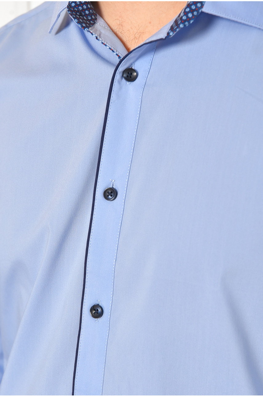 Рубашка мужская однотонная голубого цвета SDK7367 208218