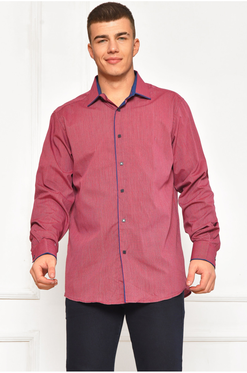 Рубашка мужская бордового цвета с принтом SDK7586 208219
