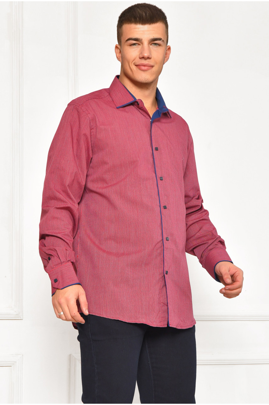 Рубашка мужская бордового цвета с принтом SDK7586 208219