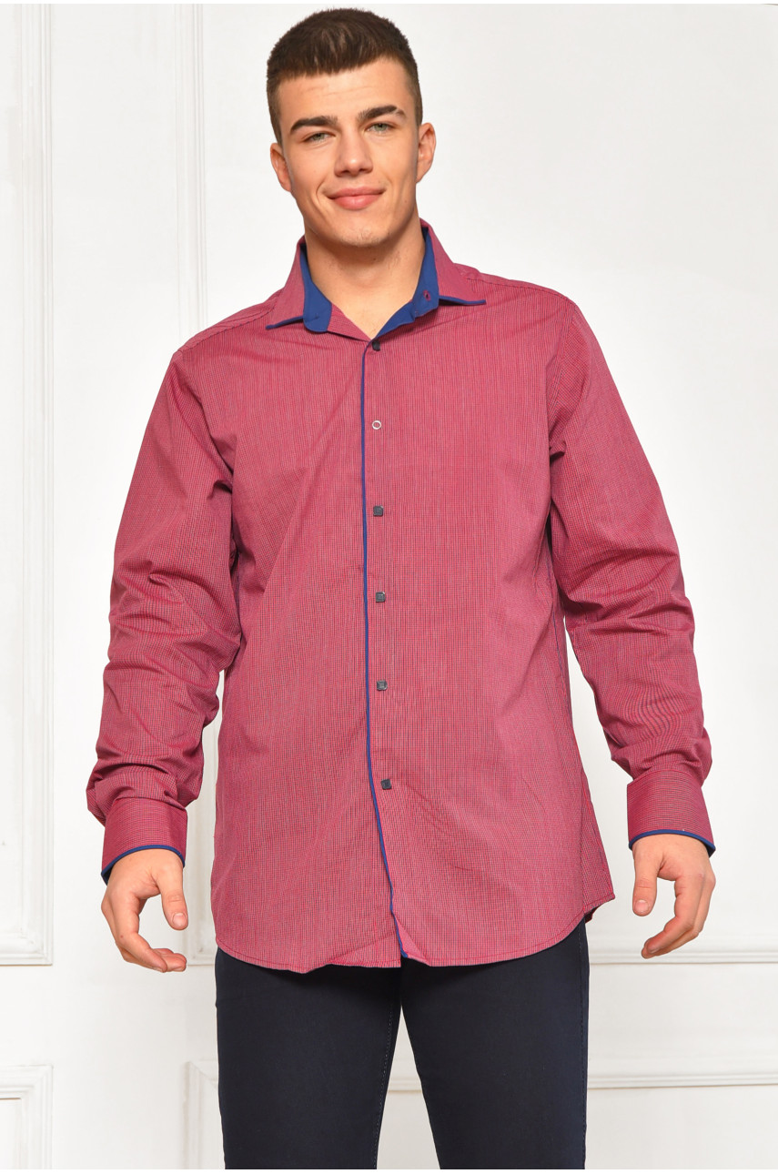 Рубашка мужская бордового цвета с принтом SDK7572 208220
