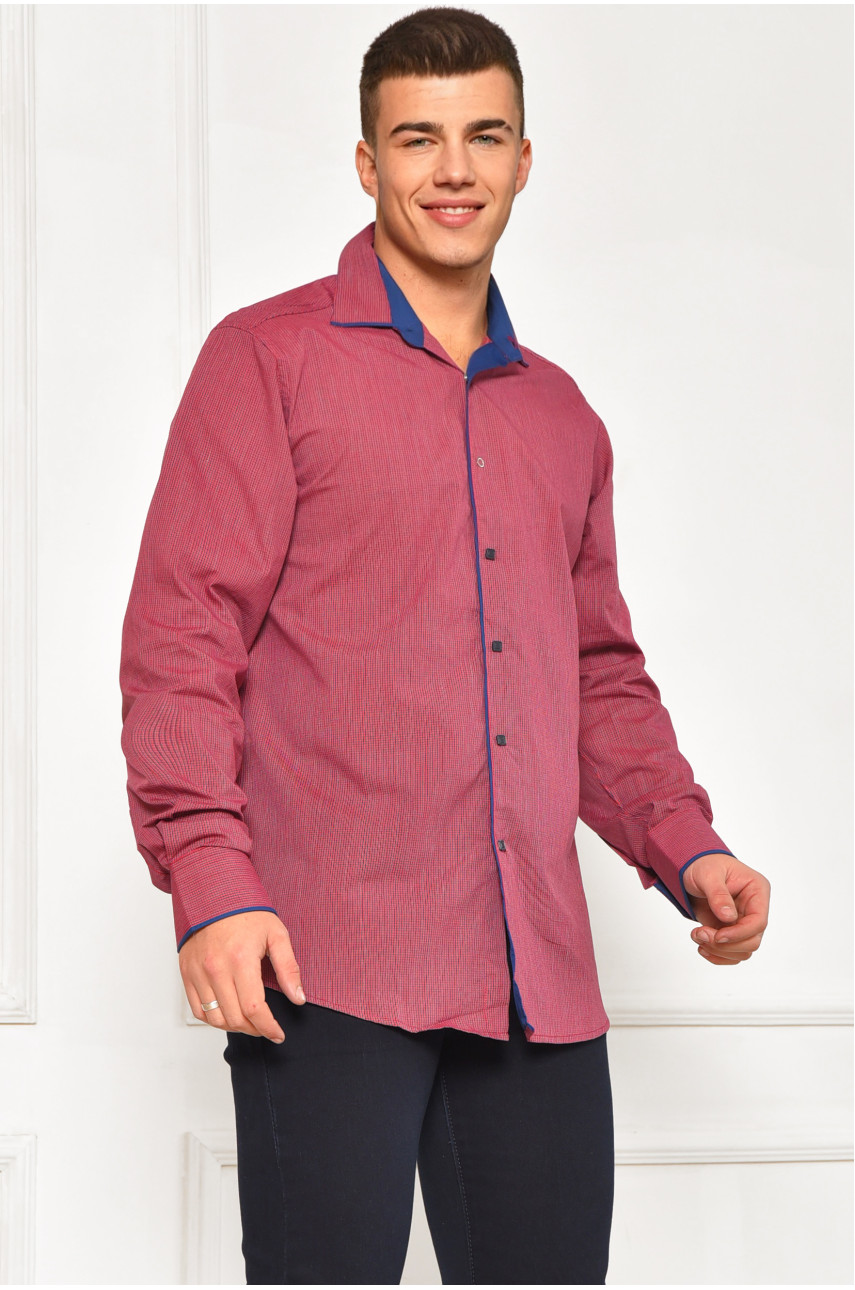 Рубашка мужская бордового цвета с принтом SDK7572 208220